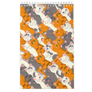 Gember wit zwart kat diagonaal patroon kalender