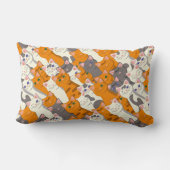 Gember wit zwart kat diagonaal patroon kussen (Achterkant)