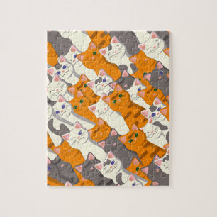Gember wit zwart kat diagonaal patroon legpuzzel