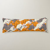 Gember wit zwart kat diagonaal patroon lichaamskussen (Achterkant)