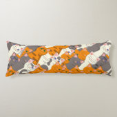 Gember wit zwart kat diagonaal patroon lichaamskussen (Voorkant)