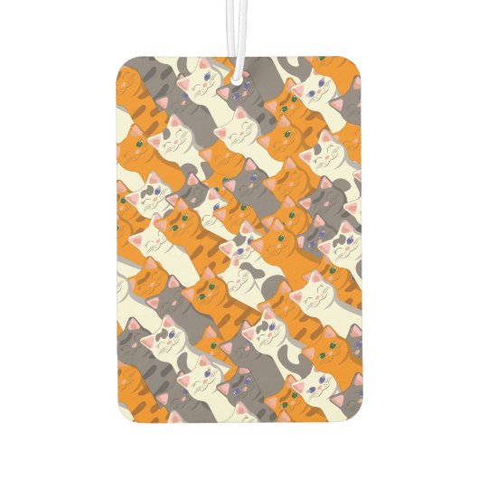 Gember wit zwart kat diagonaal patroon luchtverfrisser (Achterkant)