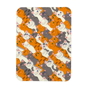 Gember wit zwart kat diagonaal patroon magneet