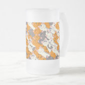 Gember wit zwart kat diagonaal patroon matglas bierpul (Voorkant rechts)