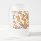 Gember wit zwart kat diagonaal patroon matglas bierpul (Voorkant links)