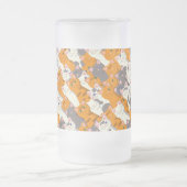 Gember wit zwart kat diagonaal patroon matglas bierpul (Center)