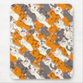 Gember wit zwart kat diagonaal patroon muismat (Voorkant)