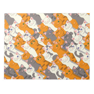 Gember wit zwart kat diagonaal patroon notitieblok