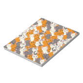 Gember wit zwart kat diagonaal patroon notitieblok (Linkerzijde)