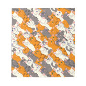 Gember wit zwart kat diagonaal patroon notitieblok (Voorkant)