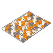 Gember wit zwart kat diagonaal patroon notitieboek (Linkerzijde)