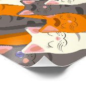 Gember wit zwart kat diagonaal patroon perfect poster (Hoek)