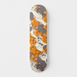 Gember wit zwart kat diagonaal patroon persoonlijk skateboard