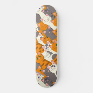 Gember wit zwart kat diagonaal patroon persoonlijk skateboard