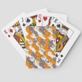 Gember wit zwart kat diagonaal patroon pokerkaarten (Achterkant)