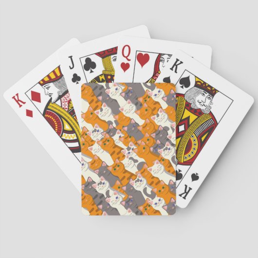 Gember wit zwart kat diagonaal patroon pokerkaarten (Achterkant)