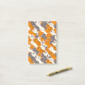 Gember wit zwart kat diagonaal patroon post-it® notes (Op bureau)