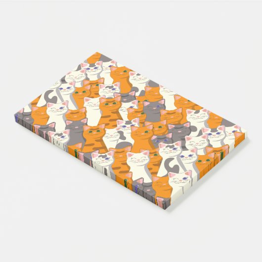 Gember wit zwart kat diagonaal patroon post-it® notes (Schuin)