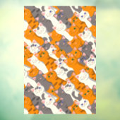 Gember wit zwart kat diagonaal patroon raamsticker (Vel 3)