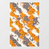 Gember wit zwart kat diagonaal patroon raamsticker (Vel)