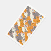 Gember wit zwart kat diagonaal patroon servet (Hoek)