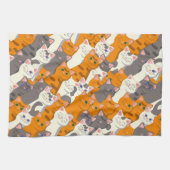 Gember wit zwart kat diagonaal patroon theedoek (Horizontaal)