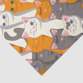 Gember wit zwart kat diagonaal patroon tissuepapier (Detail)