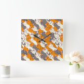 Gember wit zwart kat diagonaal patroon vierkante klok (Huis)