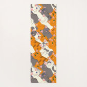 Gember wit zwart kat diagonaal patroon yogamat (Achterkant)