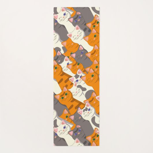 Gember wit zwart kat diagonaal patroon yogamat (Achterkant)