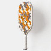 Gember witte zwarte kat diagonaal patroon pickleball paddle (Links)