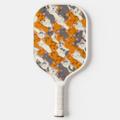 Gember witte zwarte kat diagonaal patroon pickleball paddle (Achterkant)
