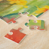 Gemberkat kleurrijke waterverf kunstwerk legpuzzel (Zijkant)