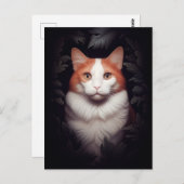  gemberkat tussen de bladeren briefkaart (Voorkant / Achterkant)