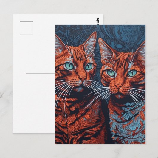 gemberkatten briefkaart (Voorkant / Achterkant)