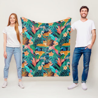 Gemberkatten in de Jungle Fleece Deken