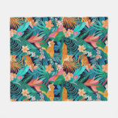 Gemberkatten in de Jungle Fleece Deken (Voorkant (Horizontaal))