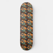 Gemberkatten in een Plant houder, skateboard (Voorkant)