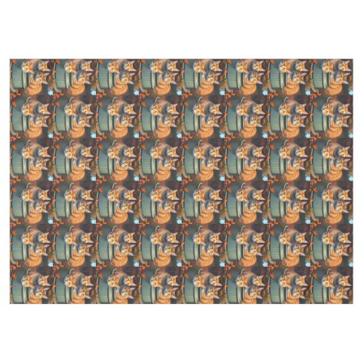 Gemberkatten in een pot Plant houder, tafelkleed (Voorkant (Horizontaal))