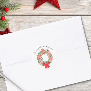 Gemberkoek Kerst Koekjes Uitwisselen Ronde Sticker