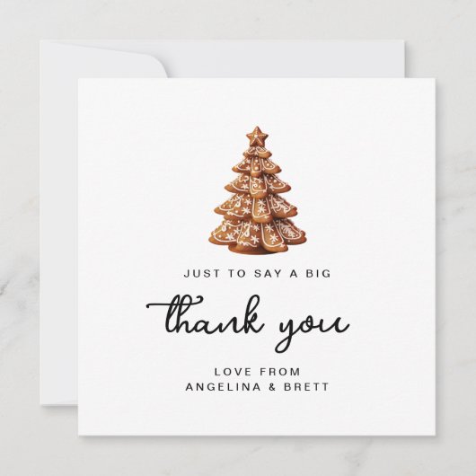 Gemberkoek Kerstboom dank je Feestdagenkaart (Voorkant)