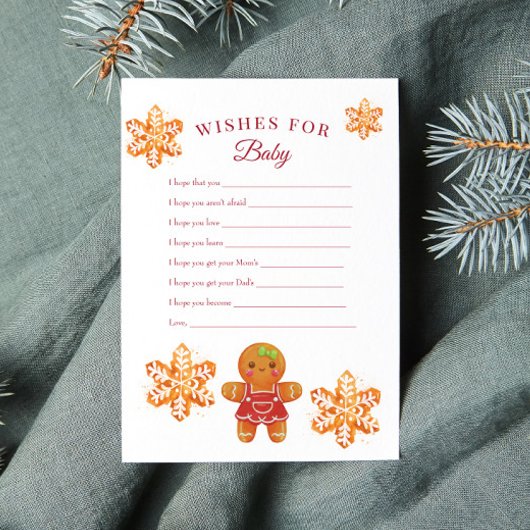 Gemberkoek Kerstwensen voor Baby Activiteit Kaart