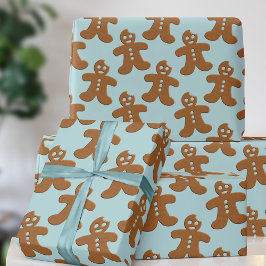 Gemberkoek Man Patroon Kerst Inpakpapier