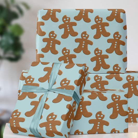 Gemberkoek Man Patroon Kerst Inpakpapier