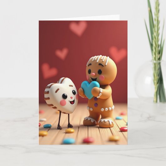 Gemberkoek Zoete Liefdeskaart Kaart (Voorkant)