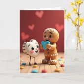 Gemberkoek Zoete Liefdeskaart Kaart (Gele Bloem)