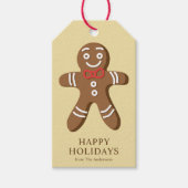 Gemberkoekman Gele Kerstmis Cadeaulabel (Voorkant)