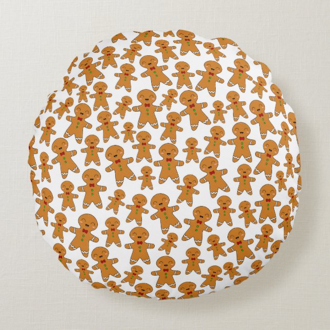 Gemberkoekmannetjes Rond Kussen (Voorkant)