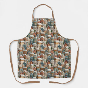 Gemberkookdorp van versierde koekhuizen schort