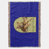 Gemberliefhebber Navy Blauwe Worpdeken Deken (Voorkant Verticaal)